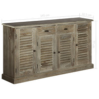 Credenza in Legno Massello di Mindi 145x32,5x77cm 245508