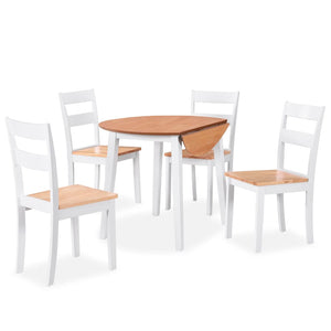 Set da Pranzo 5 pz in MDF e Legno di Hevea Bianco cod mxl 7572