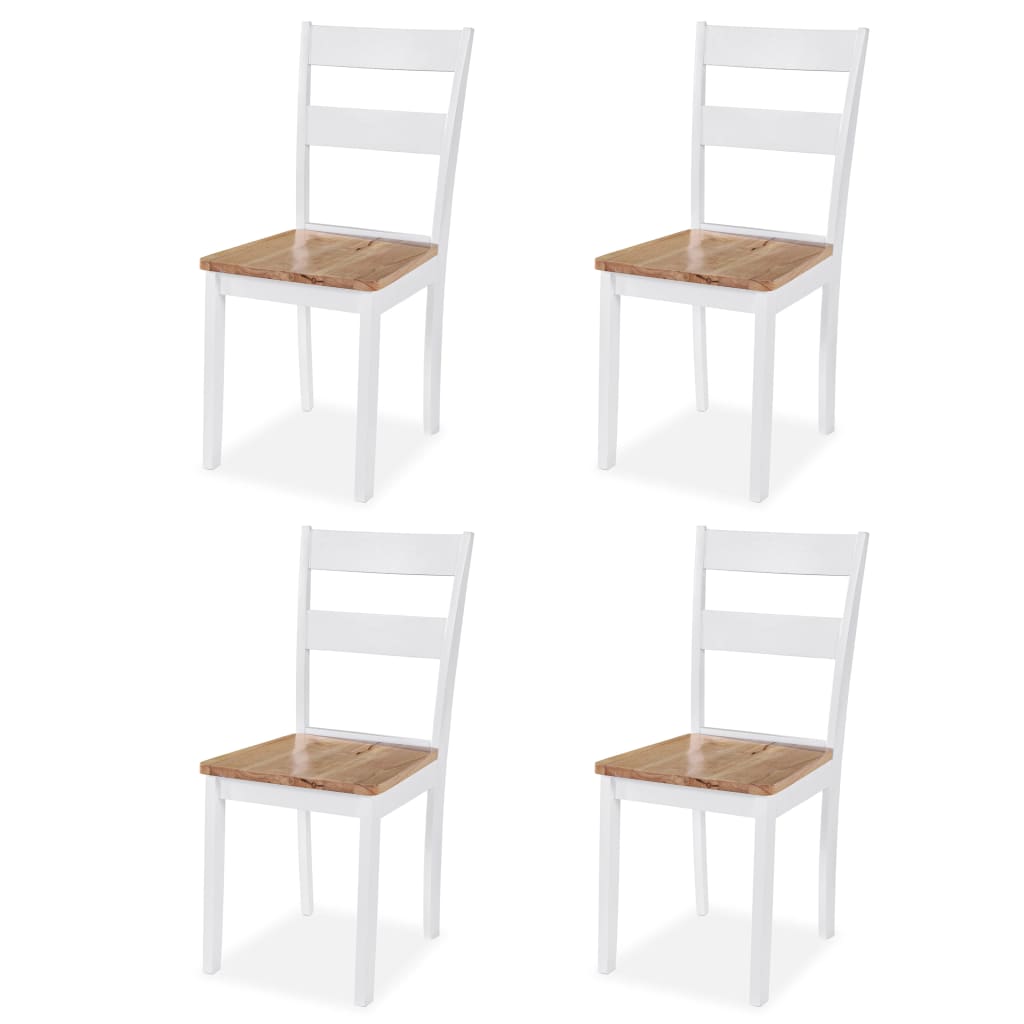 Set da Pranzo 5 pz in MDF e Legno di Hevea Bianco cod mxl 7572
