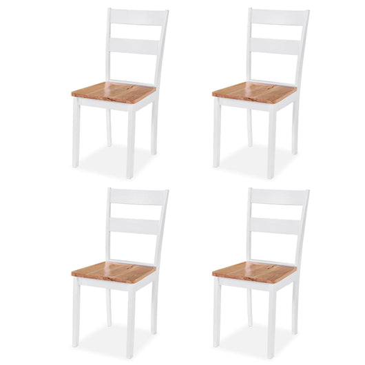 Set da Pranzo 5 pz in MDF e Legno di Hevea Bianco 274943