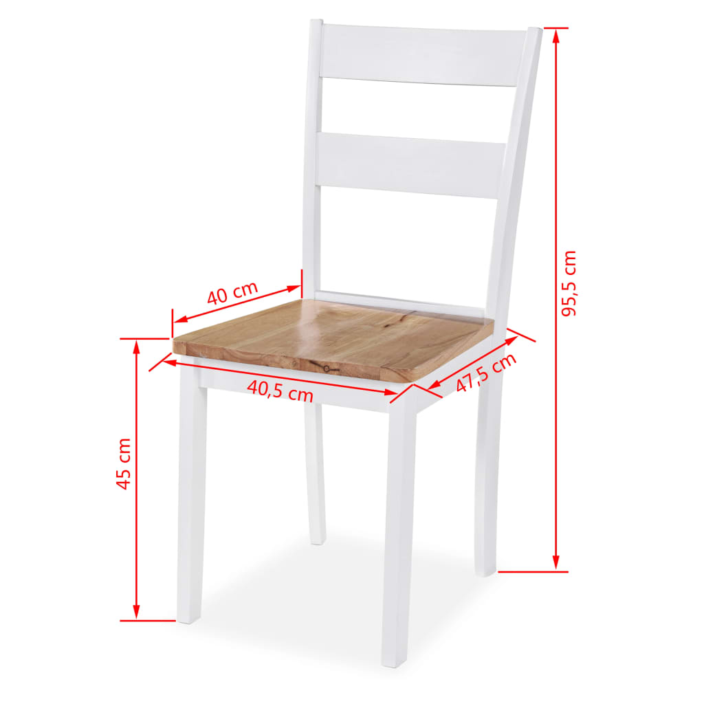 Set da Pranzo 5 pz in MDF e Legno di Hevea Bianco cod mxl 7572