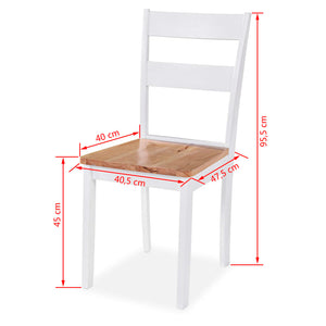 Set da Pranzo 5 pz in MDF e Legno di Hevea Bianco 274943