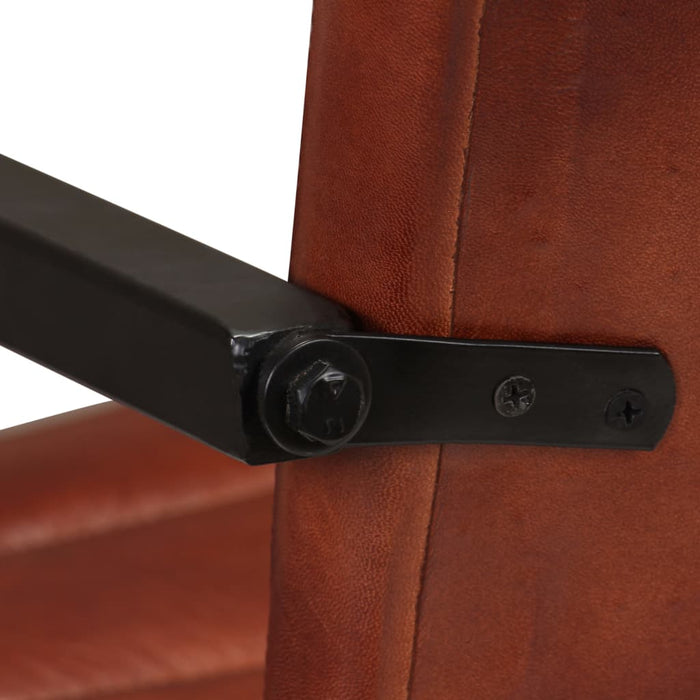 Sedie da Pranzo 2 pz Marroni in Vera Pelle 245658