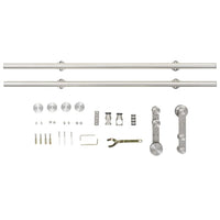 Kit Binari Porta Scorrevole 183cm Acciaio Inossidabile Argento 142826