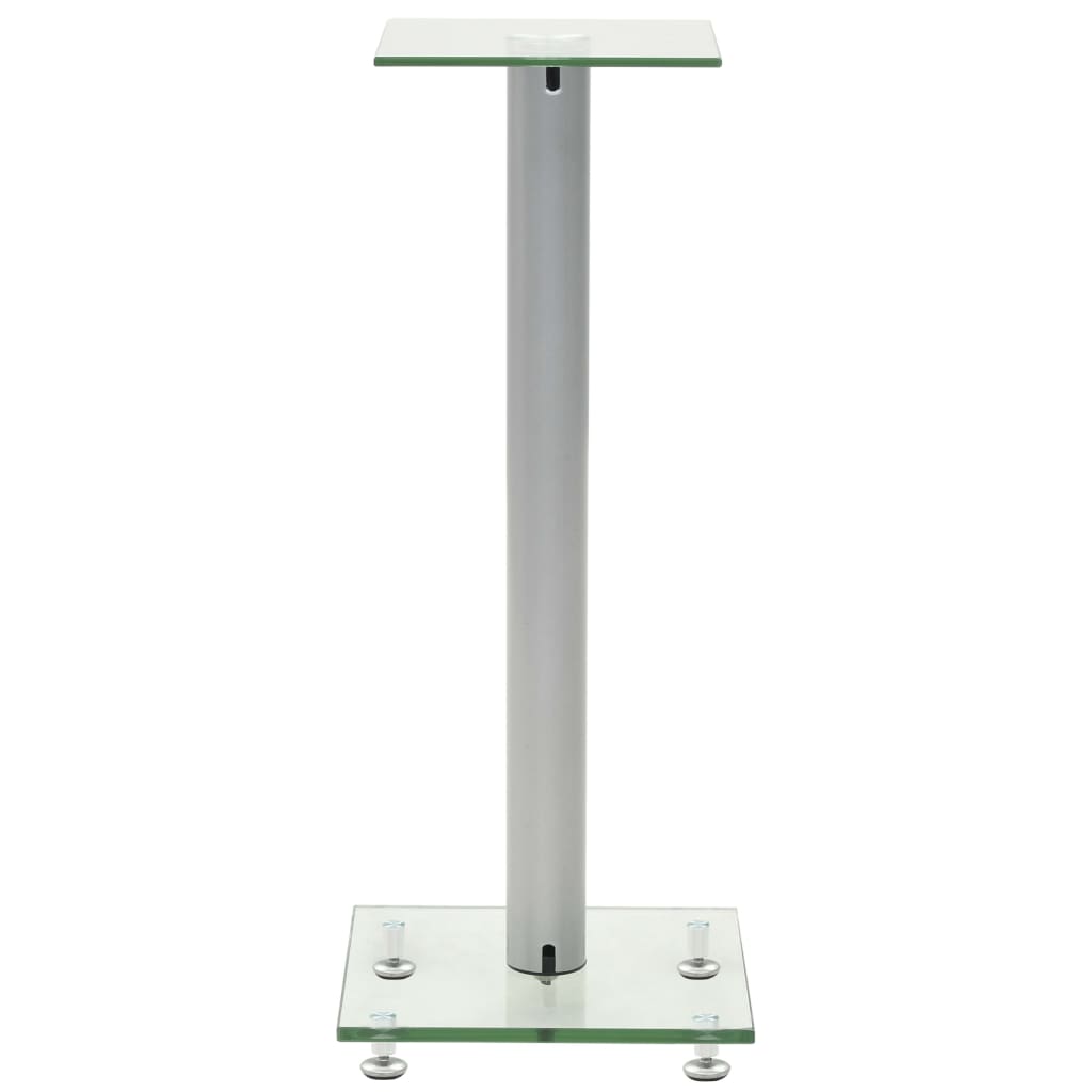 Supporti per Altoparlanti 2pz Vetro Temperato 1 Colonna Argento 50672