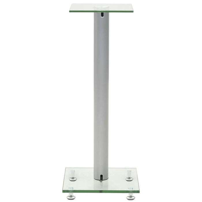 Supporti per Altoparlanti 2pz Vetro Temperato 1 Colonna Argento 50672