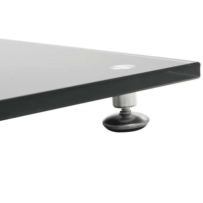 Supporti per Altoparlanti 2 pz Vetro Temperato a Colonna Nero 50673