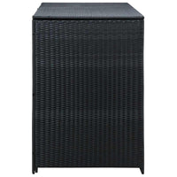 Copribidone Doppio per Spazzatura Polyrattan Nero 148x80x111 cm 43887