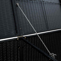 Copribidone Doppio per Spazzatura Polyrattan Nero 148x80x111 cm  cod mxl 65901