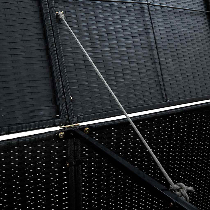 Copribidone Doppio per Spazzatura Polyrattan Nero 148x80x111 cm  cod mxl 65901