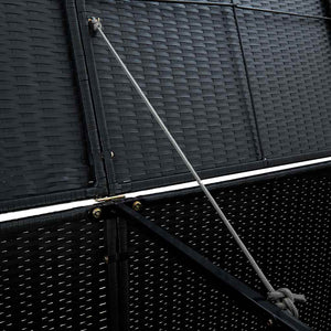 Copribidone Doppio per Spazzatura Polyrattan Nero 148x80x111 cm 43887