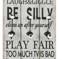 Appendiabiti da Parete con 6 Ganci THANK YOU 120x40 cm