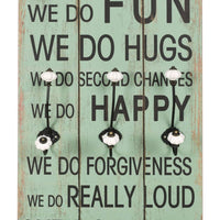 Appendiabiti da Parete con 6 Ganci HAPPY LOVE 120x40 cm