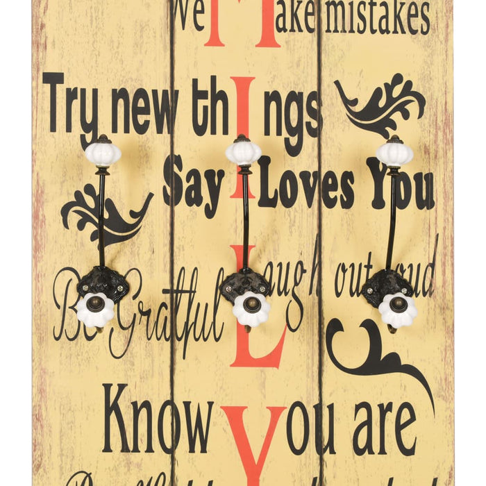 Appendiabiti da Parete con 6 Ganci FAMILY 120x40 cm 245856