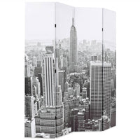 Paravento Pieghevole 160x170 cm Stampa New York Bianco e Nero 245858