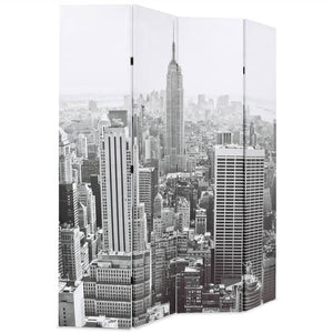 Paravento Pieghevole 160x170 cm Stampa New York Bianco e Nero 245858