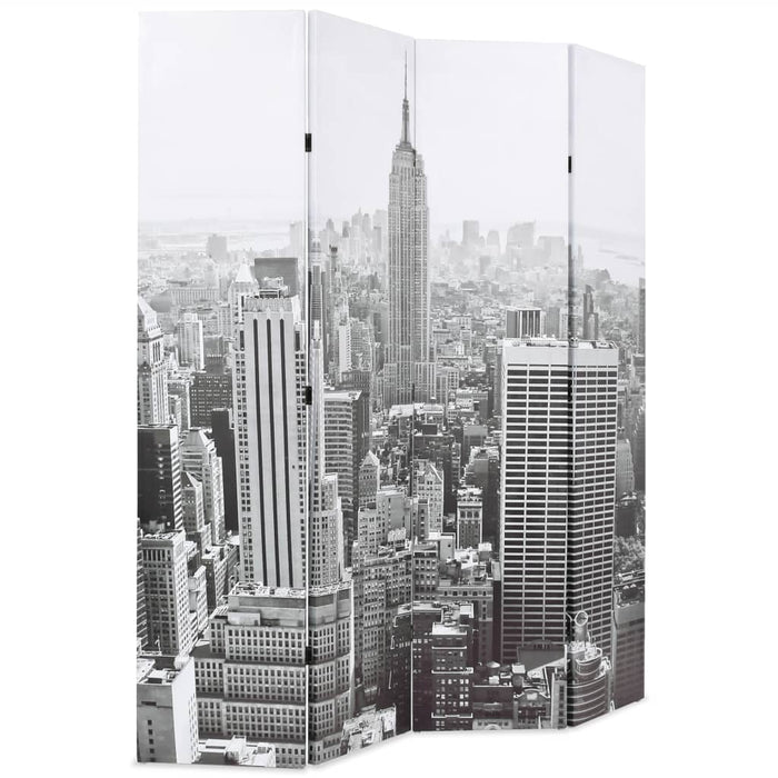 Paravento Pieghevole 160x170 cm Stampa New York Bianco e Nero 245858