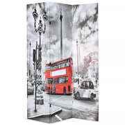 Schermo divisorio divisorio mobile decorativo 120 cm design autobus londinese bianco e nero 0802034