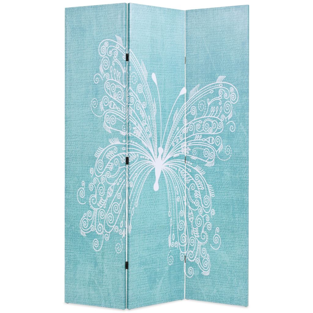 Paravento/divisorio/parete divisoria/decorazione/mobile 120 cm motivo farfalla blu 0802046
