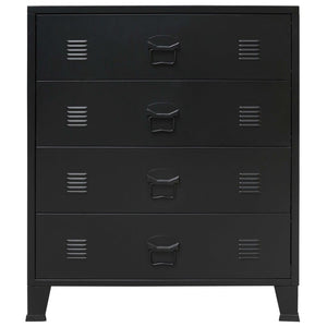 Credenza buffet consolle mobile contenitore con cassetti in metallo stile industriale 93 cm nero 4402223
