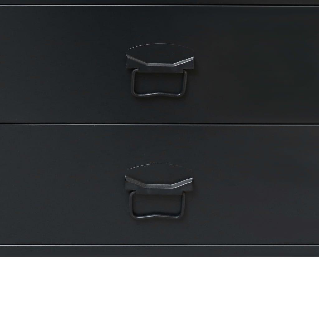 Credenza buffet consolle mobile contenitore con cassetti in metallo stile industriale 93 cm nero 4402223