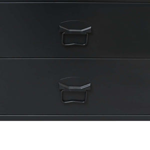 Cassettiera in Metallo in Stile Industriale 78x40x93 cm Nera 245963