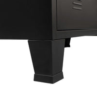 Credenza buffet consolle mobile contenitore con cassetti in metallo stile industriale 93 cm nero 4402223