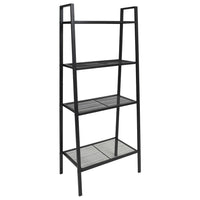 Libreria a Scala con 4 Ripiani in Metallo Nero cod mxl 47693