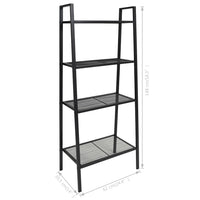 Libreria a Scala con 4 Ripiani in Metallo Nero cod mxl 47693