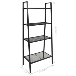 Libreria a Scala con 4 Ripiani in Metallo Nero cod mxl 47693