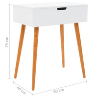 Toeletta tavolo da trucco mobile di design mobile per camera da letto con specchio 60 x 40 x 75 cm MDF bianco 02_0006292