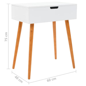 Toeletta tavolo da trucco mobile di design mobile per camera da letto con specchio 60 x 40 x 75 cm MDF bianco 02_0006292