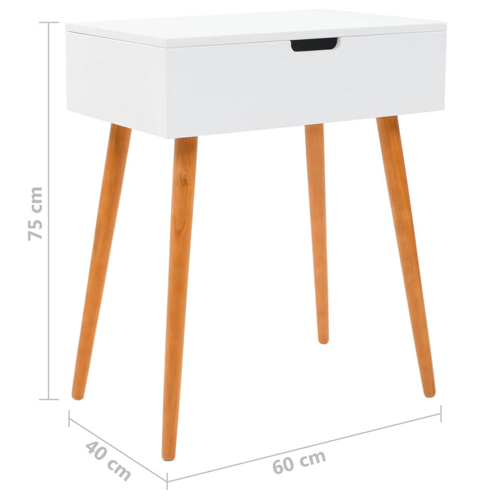 Toeletta tavolo da trucco mobile di design mobile per camera da letto con specchio 60 x 40 x 75 cm MDF bianco 02_0006292