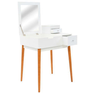 Toletta tavolo da trucco mobile di design mobile per camera da letto con specchio 60 x 50 x 86 cm MDF bianco 02_0006395