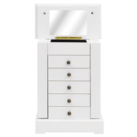 Armadietto per Gioielli con Specchio-Mobile con specchio in MDF 25x13,5x34 cm