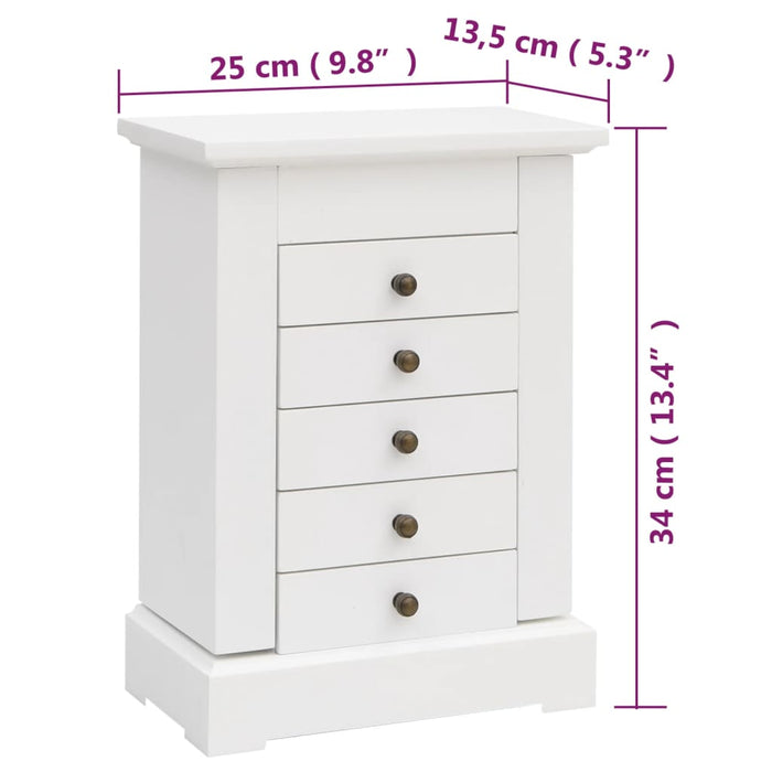 Armadietto per Gioielli con Specchio in MDF 25x13,5x34 cm 245753