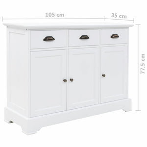 Credenza credenza consolle mobile contenitore con 3 ante in MDF e legno di pino 105 cm 4402117