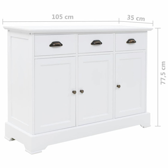 Credenza credenza consolle mobile contenitore con 3 ante in MDF e legno di pino 105 cm 4402117