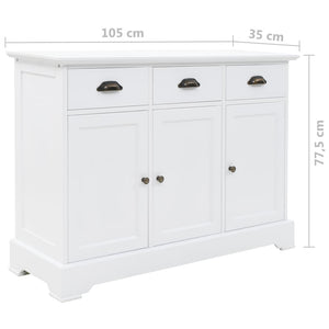 Credenza con 3 Ante in MDF e Legno di Pino 105x35x77,5 cm 245754