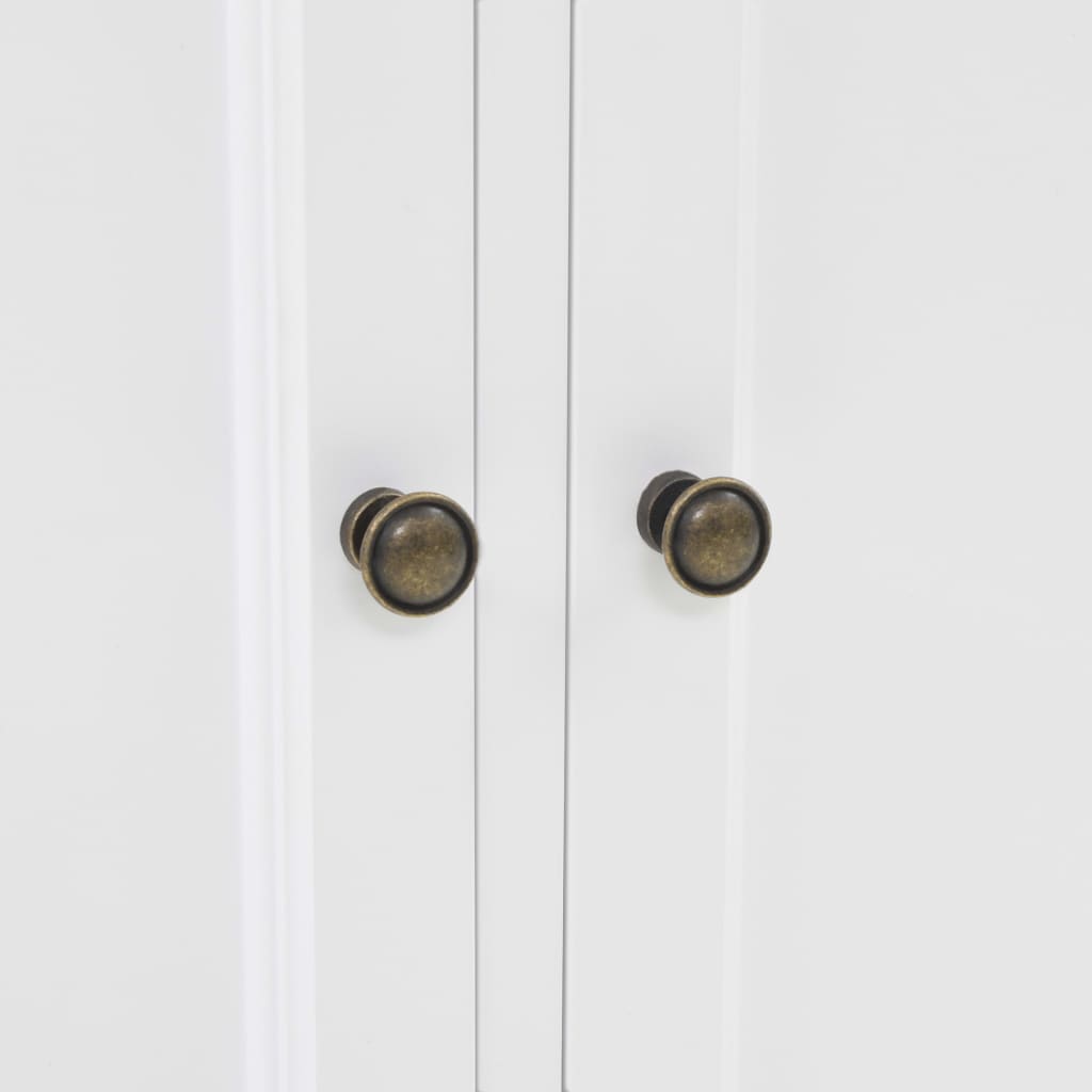 Credenza con Alzata 4 Ante in MDF e Legno di Pino 80x40x180 cm 245755