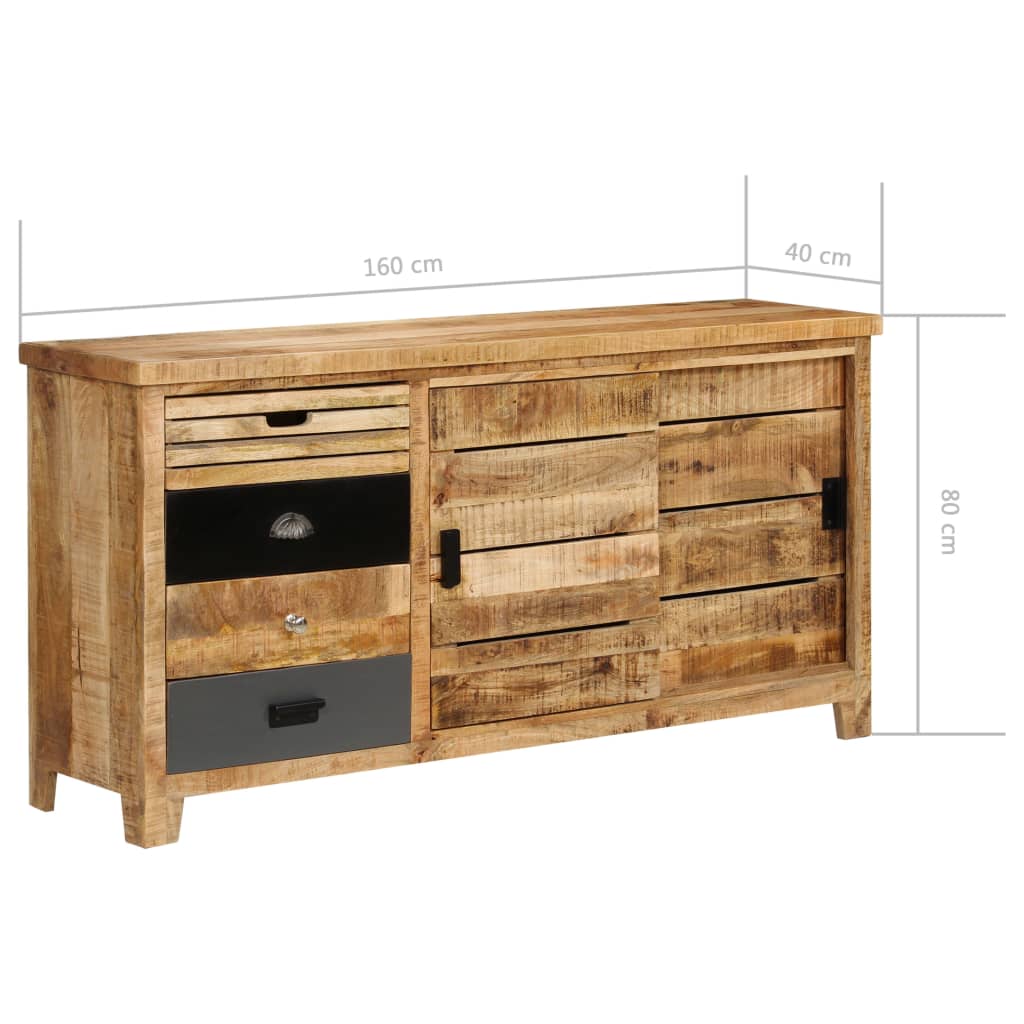 Credenza in Legno Massello di Mango 160x40x80 cm 246023