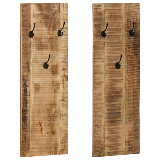 Appendiabiti a Parete 2pz in Legno Massello di Mango 36x110x3cm cod mxl 75356