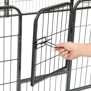 Parco per cani 12 pannelli in acciaio 80 x 60 cm nero 02_0000565