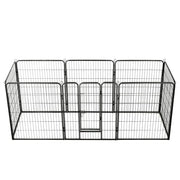 Box per Cani con 8 Pannelli in Acciaio 80x100 cm Nero cod mxl 50368