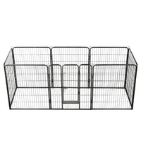 Box per Cani con 8 Pannelli in Acciaio 80x100 cm Nero cod mxl 50368