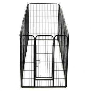 Box per Cani con 8 Pannelli in Acciaio 80x100 cm Nero cod mxl 50368