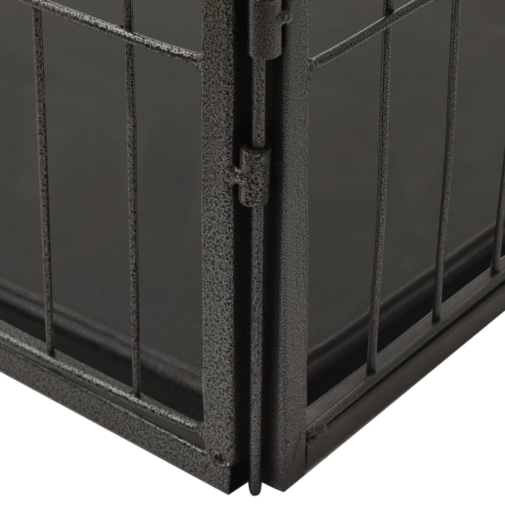 Box per cuccioli in acciaio 91,5 x 59 x 61 cm acciaio nero 02_0000570