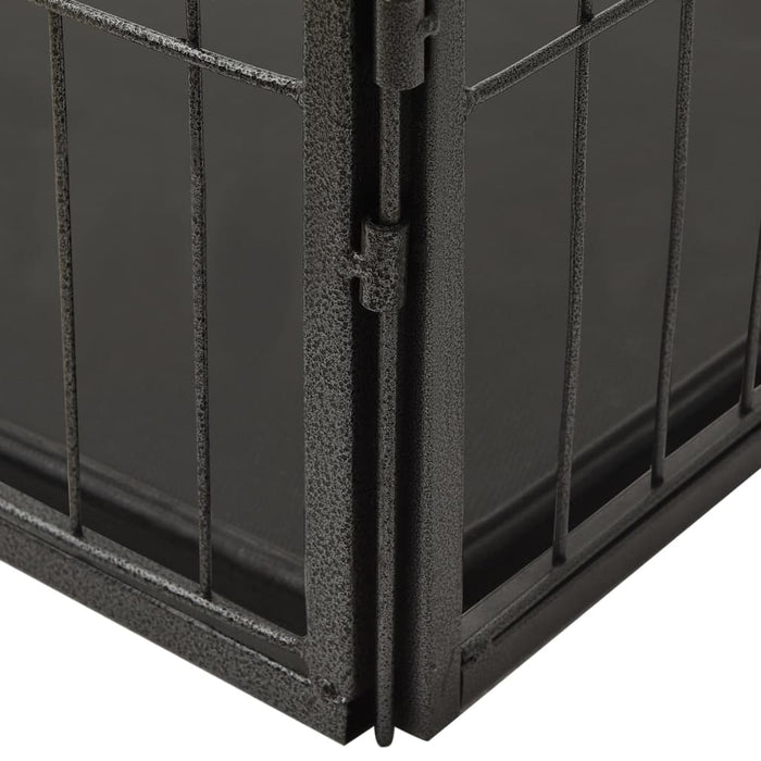Box per cuccioli in acciaio 91,5 x 59 x 61 cm acciaio nero 02_0000570