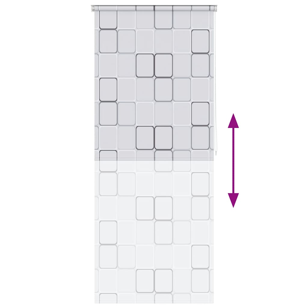 Tenda a Rullo per Doccia 80x240 cm con Motivo a Quadrati  cod mxl 12642