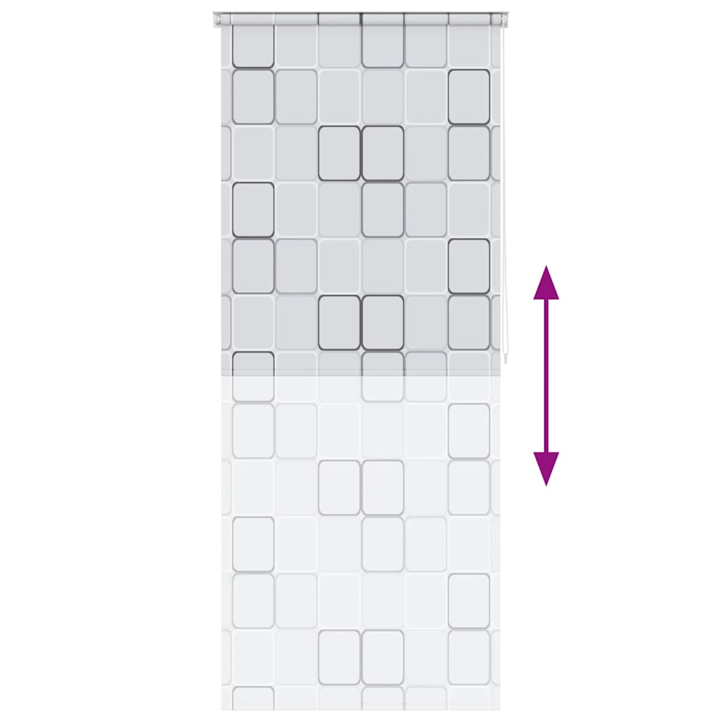 Tenda a Rullo per Doccia 100x240 cm con Motivo a Quadrati